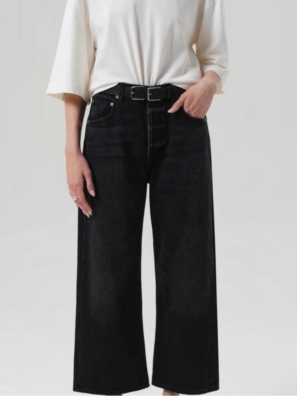 Citizens of Humanity Gaucho Vintage Wide Leg Jeans Women's 25 Raine Black